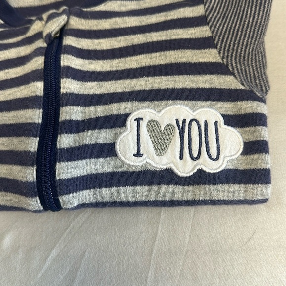 Tuffy Striped Baby Sleeper with “I ❤️you” Patch - Picture 3 of 4